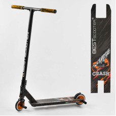Самокат трюковый 65640 Best Scooter CRASH HIC-система ПЕГИ алюминиевый диск и дека колеса 110мм PU ширина руля - 57 см Best Scooter