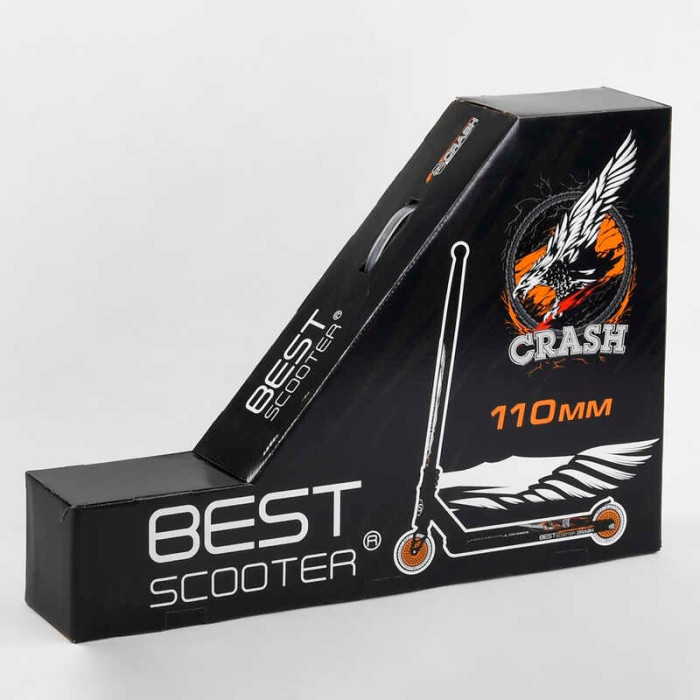Самокат трюковый 65640 Best Scooter CRASH HIC-система ПЕГИ алюминиевый диск и дека колёса 110мм PU ширина руля - 57 см Best Scooter