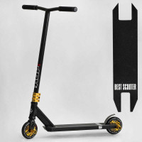 Самокат трюковый N-01801 Best Scooter HOP HIC-система ПЕГИ алюминиевый диск и дека колеса PU d=120мм ширина руля 58 см Best Scooter