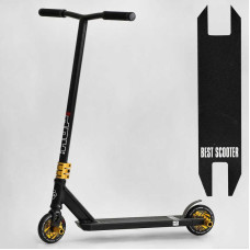 Самокат трюковый N-01801 Best Scooter HOP HIC-система ПЕГИ алюминиевый диск и дека колеса PU d=120мм ширина руля 58 см Best Scooter