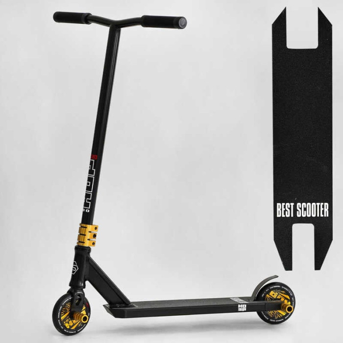 Самокат трюковый N- 01801 Best Scooter HOP HIC-система ПЕГИ алюминиевый диск и дека колёса PU d=120мм ширина руля 58 см Best Scooter