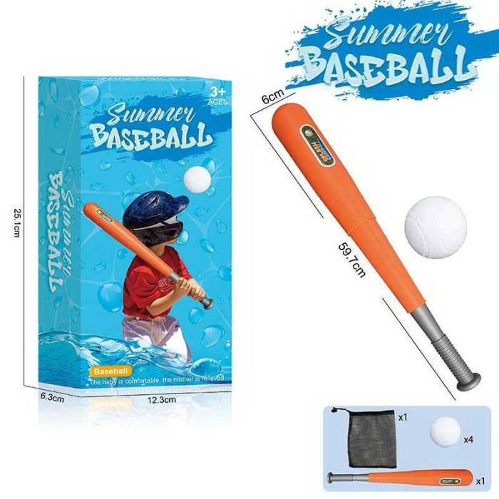 Бейсбол BZ 008 бита 4 пластикових мячі мішечок в коробці