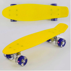 Скейт Пенни борд 1010 Best Board ЖЁЛТЫЙ доска=55см колёса PU со светом диаметр 6см Best Board