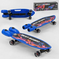 Скейтборд S-00605 Best Board с музыкой и дымом USB зарядка аккумуляторные батарейки PU колеса со светом 60х45мм Best Board