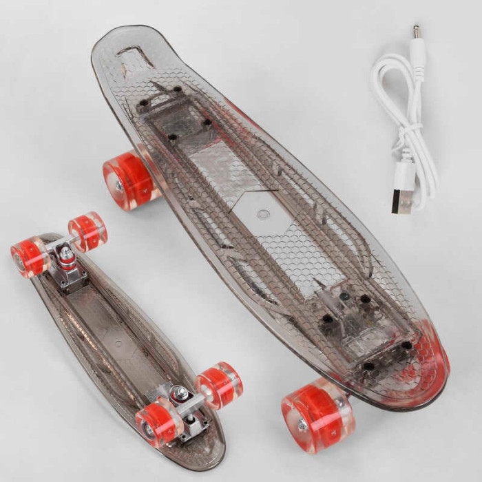 Скейт Пенни борд S-40133 Best Board прозрачная дека со светом колеса PU со светом Best Board