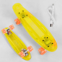 Скейт Пенни борд S-50244 Best Board прозрачная дека со светом колеса Best Board
