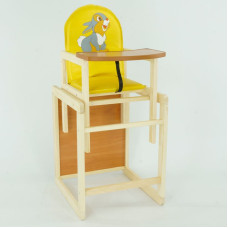 Стільчик кожзам №2021 - Сірий зайчик - колір ЖОВТИЙ ТМ Мася Мася