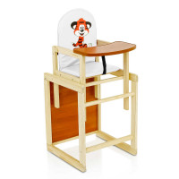 Стільчик шкірзам №2013 - Тигр - колір БІЛИЙ ТМ Мася