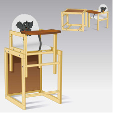 Стільчик кожзам №2016 - Слоник - колір БІЛИЙ ТМ Мася Мася