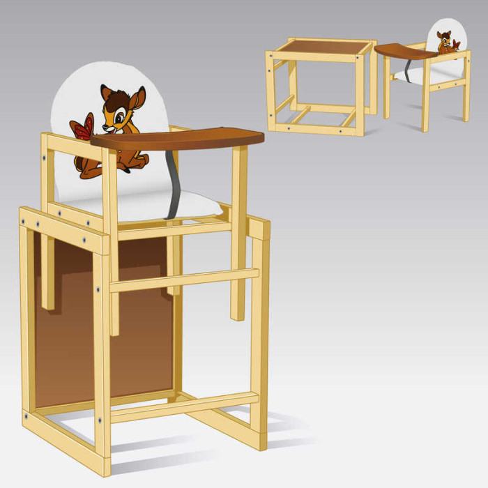 Стул кожзам №2015 - Олененок - цвет БЕЛЫЙ ТМ Мася - Детская игрушка Олененок Мася