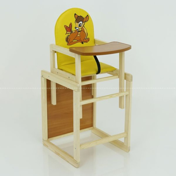 Стільчик шкірзам №2025 - Оленятко Бембі - колір ЖОВТИЙ ТМ Мася