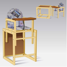 Стільчик малий №1121 Абстракіція сердечка колір фіолетовий ТМ Мася Мася