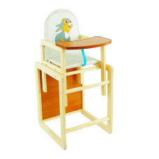 Стільчик шкірзам №2011 - Сірий зайчик - колір БІЛИЙ ТМ Мася