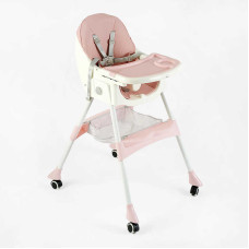 Стільчик для годування Toti FR- 30608 сталева конструкція матеріал тканини PU знімний столик опускна спинка 4 колеса Toti