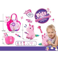 Улюбленець DR 5102 “Єдиноріг” м’яка іграшка медичне приладдя сумка-переноска 7 аксесуарів в сумці