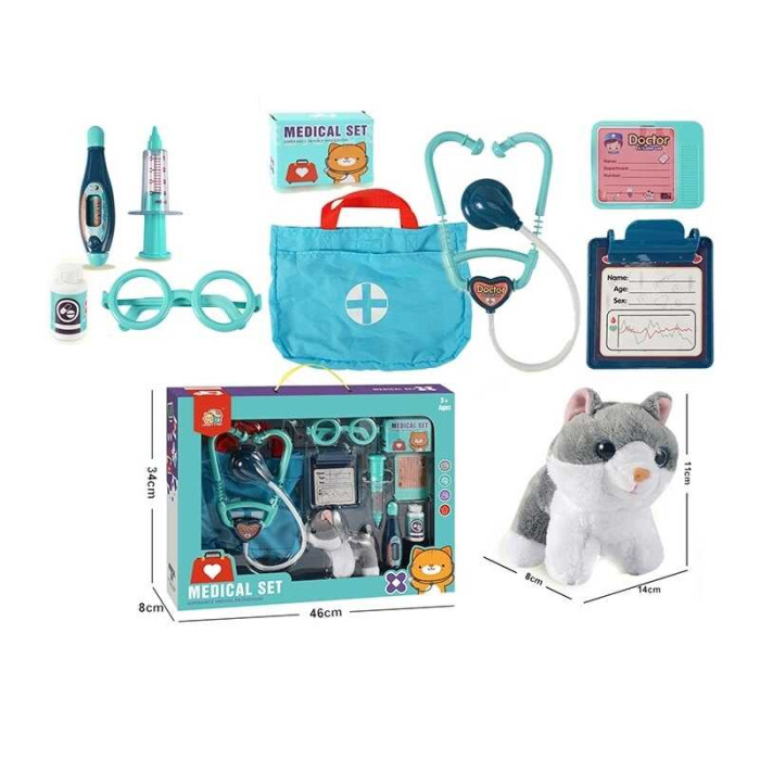 Набір лікаря 832-203 собачка аксесуари сумка окуляри