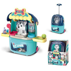 Валіза з улюбленцем 008-987-3 “Грумінг салон” м’яка іграшка аксесуари полички приладдя висувна ручка валізи