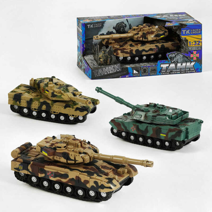 Танк 33574 TK Group 3 види звук підсвічування колісний хід інерція башта обертається рухоме дуло TK Group