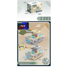 Танк HJ - 678 підсвічування мелодія рухомі шестерні автоматичні повороти дула колеса вільного ходу