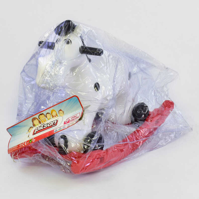 Качалка-каталка 2 в1 Конячка Pilsan 07-914 ЧОРНІ РУЧКИ знімний піддон на коліщатках Pilsan