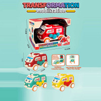 Машина-трансформер 8606 3 кольори інерція трансформується гумові колеса в коробці ТІЛЬКИ МІКС ВИДІВ