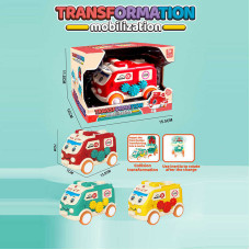Машина-трансформер 8606 3 кольори інерція трансформується гумові колеса в коробці ТІЛЬКИ МІКС ВИДІВ