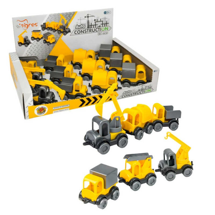 Строительные машинки Kid cars 39901 Tigres 12 штук в боксе