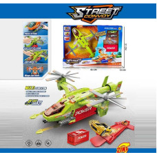 Дитяча гра Літак MH 612 зі звуками та підсвічуванням 2 металопластикові машинки 2 механічних запускачі контейнер механічний підіймач в коробці №Товару: MH 612