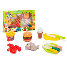 Набір продуктів “Кулінарна фантазія” 77930 WToys 18 елементів на липучках дошка для нарізання ніж посуд WToys