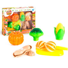 Набір продуктів “Кулінарна фантазія” 22370 WToys 12 елементів овочі на липучках дошка для нарізання ніж WToys