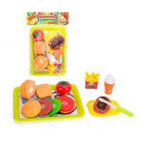 Набір продуктів “Кулінарна фантазія” 551188 WToys 18 елементів на липучках дошка для нарізання ніж таця у пакеті WToys