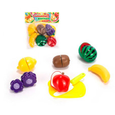 Набір продуктів “Кулінарна фантазія” 556644 WToys 14 елементів фрукти на липучках дошка для нарізання ніж у пакеті WToys