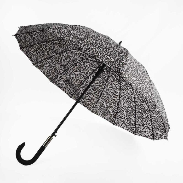 Парасолька C 68642 напівавтомат d = 102 см довжина 88 см 16 спиць в пакеті ВИДАЄТЬСЯ МІКС ВИДІВ